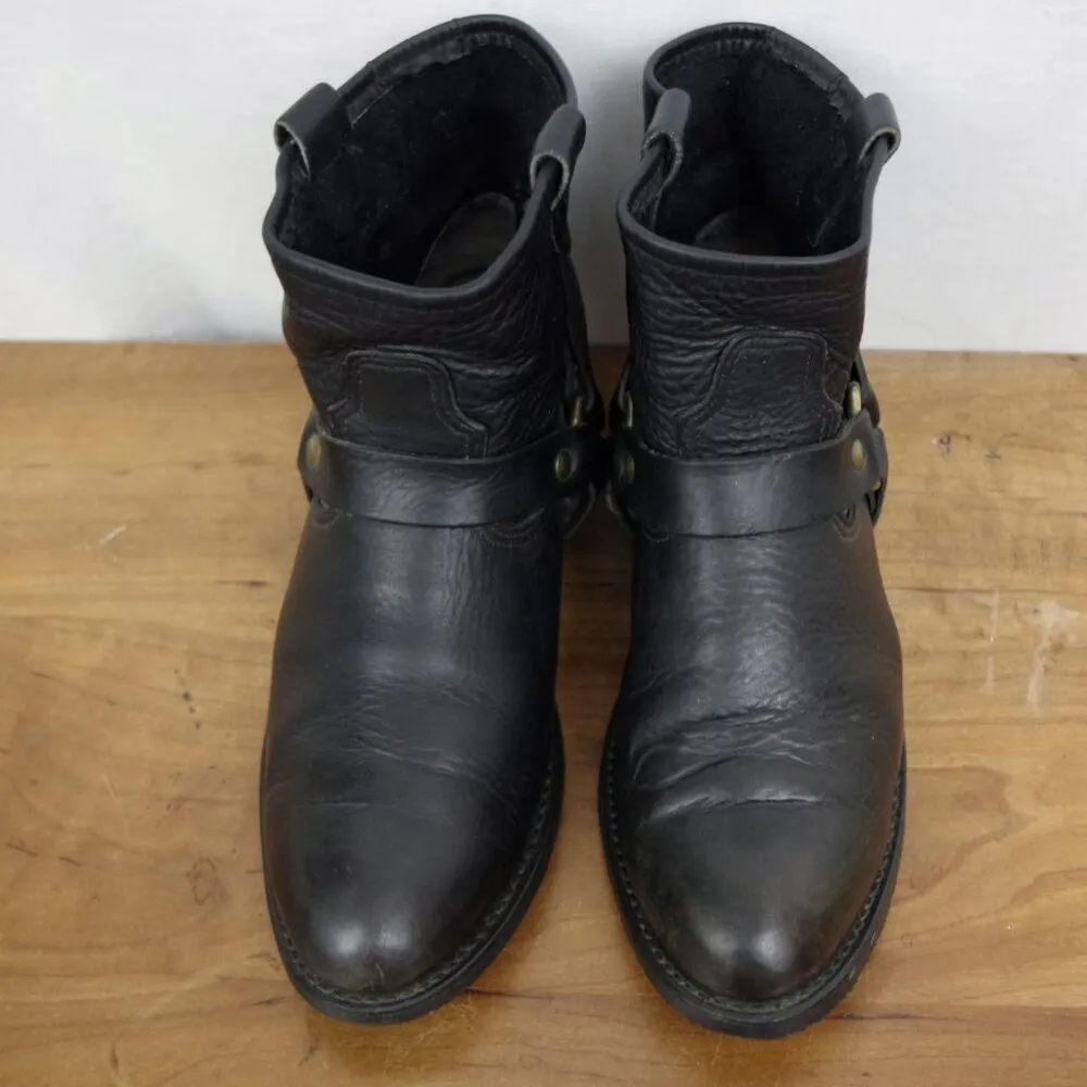 Vintage Rev Gear Black Leather Ankle Harness Motorcycle Boots 9.5M Size 9.5 - Image 10