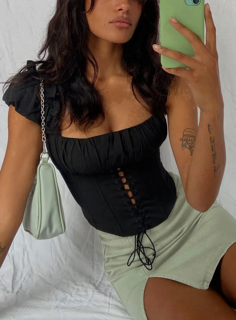 Princess Polly HARRY TOP BLACK - Image 5