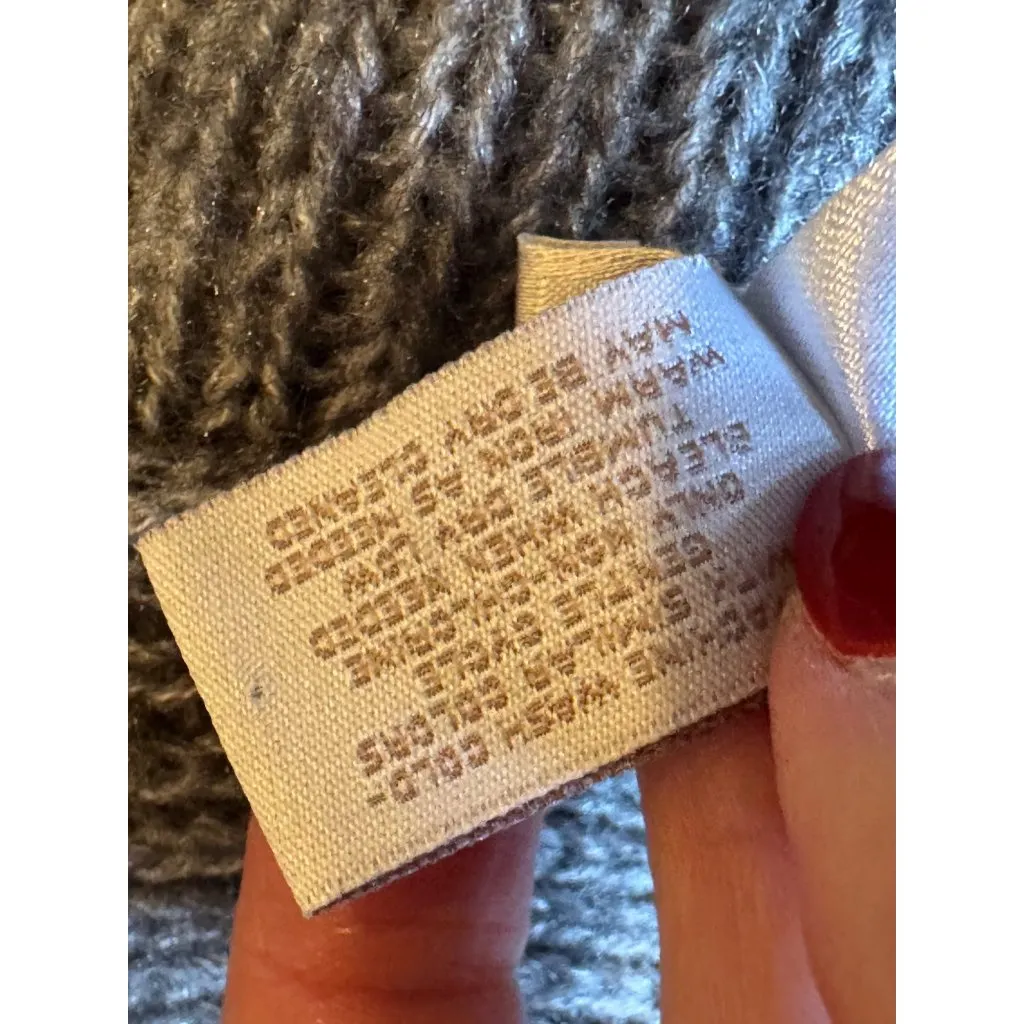 Chico's Sweater Women‎ Medium Gray Wool Blend Cable Knit Open Bolero Cardigan - Image 10