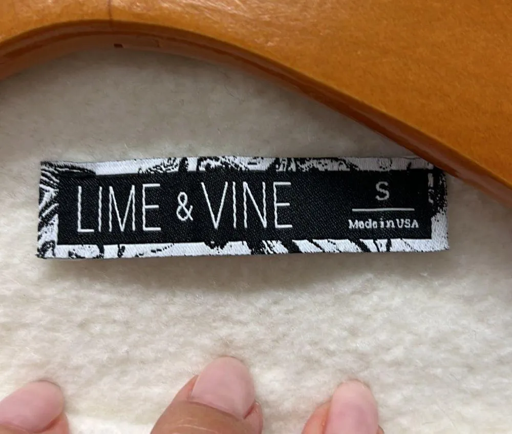 Lime & Vine Ivory Raw Hem Sweatshirt S White - Image 2