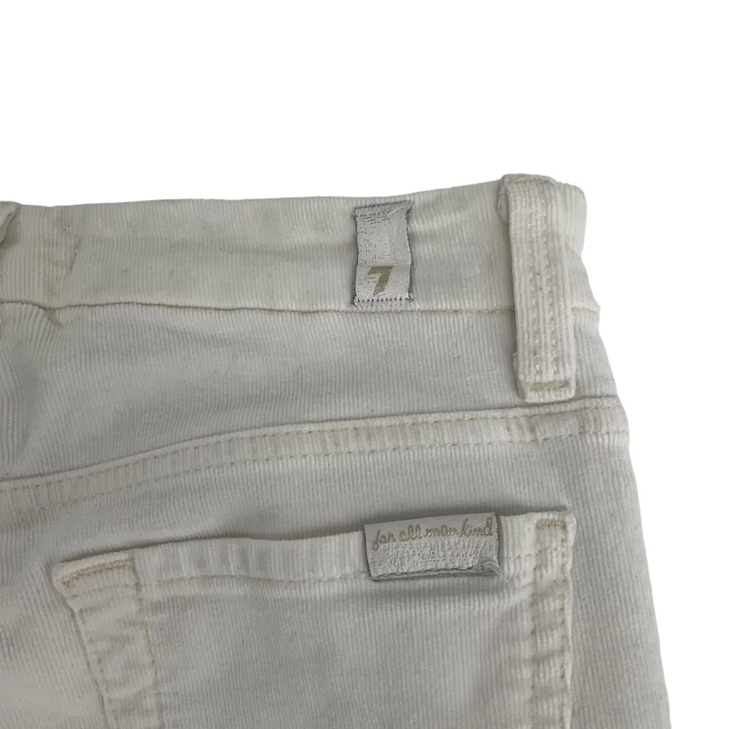 7 For All Mankind ivory Corduroy Skinny Jeans Size 25 Womens Casual classic - Image 13