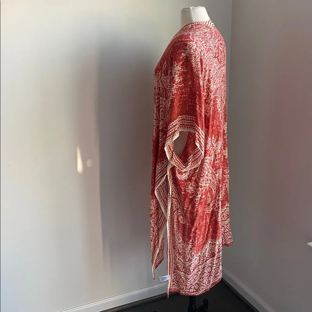 MELROSE & MARKET Burnt Orange White Paisley Kimono Womens Sz Medium New - Image 5