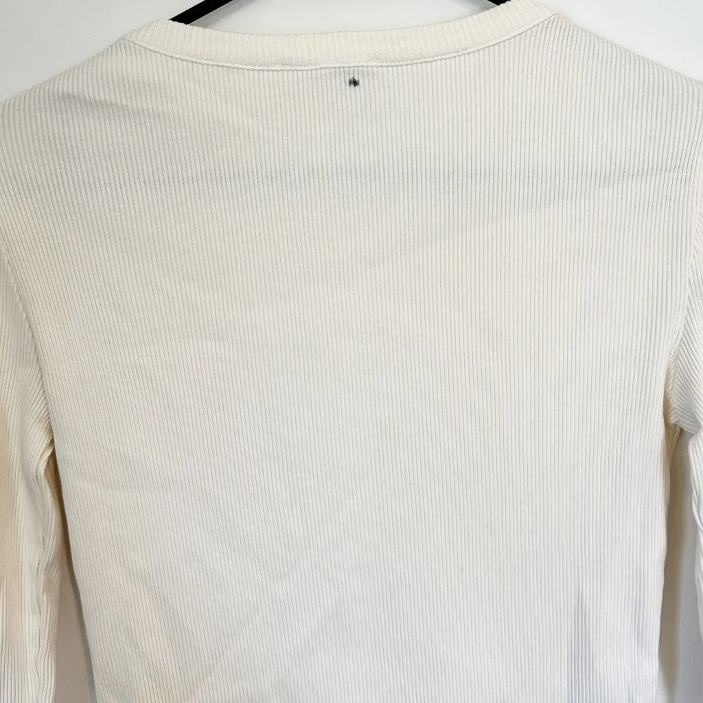 NWT Madewell Vintage Ivory Garment-Dyed Ribbed Cardigan Tee - Size: Extra Small - Image 6