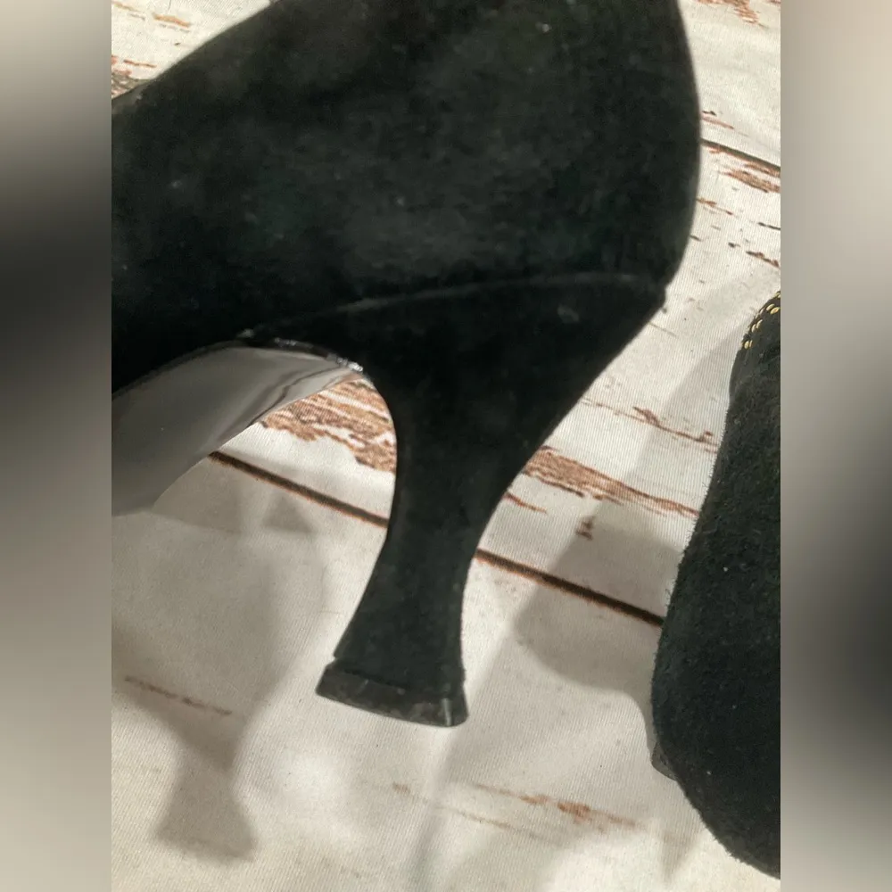 VINTAGE ELLEMENNO LEATHER SHERRY BLACK PUMPS - Image 11