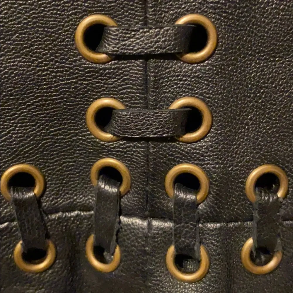 Black Leather Blazer Zelda Whipstitched NWT 6 - Image 6