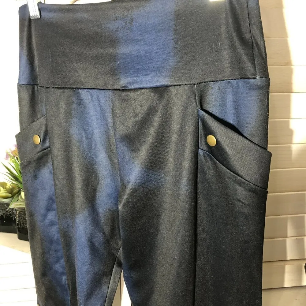 Mislook Y2K Leggings Punk Goth Blue Black Abstract Size Medium - Image 5