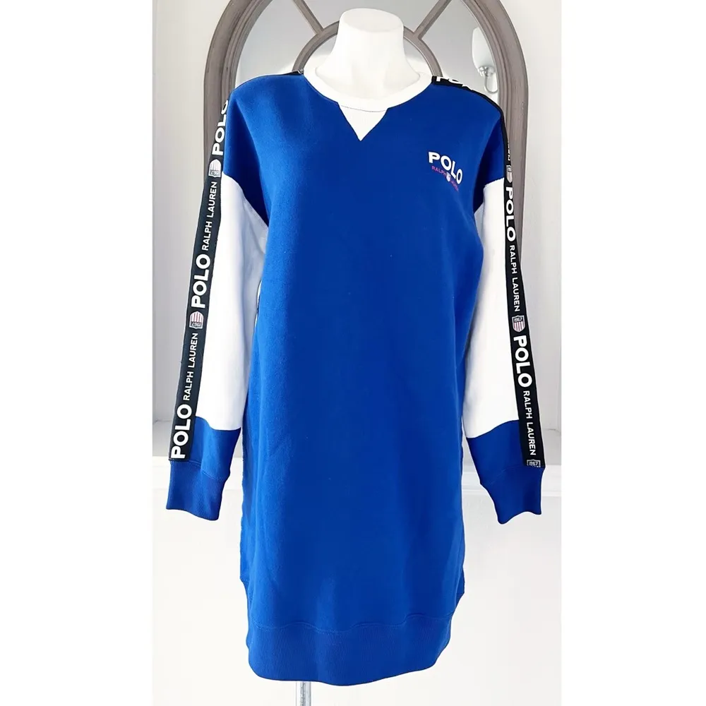 RARE* Polo Ralph Lauren Long Sleeve Rétro Dress in Blue, Size M New w/Tag $348 Blue Size M - Image 10
