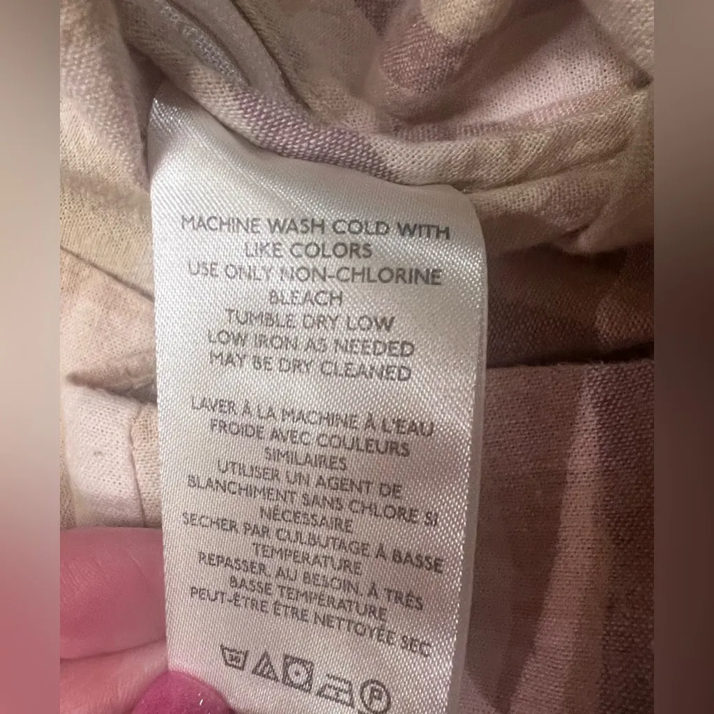 Free People The Way You Move‎ Flare Natural Plaid Linen Pants Vented Hem Size 4 - Image 13