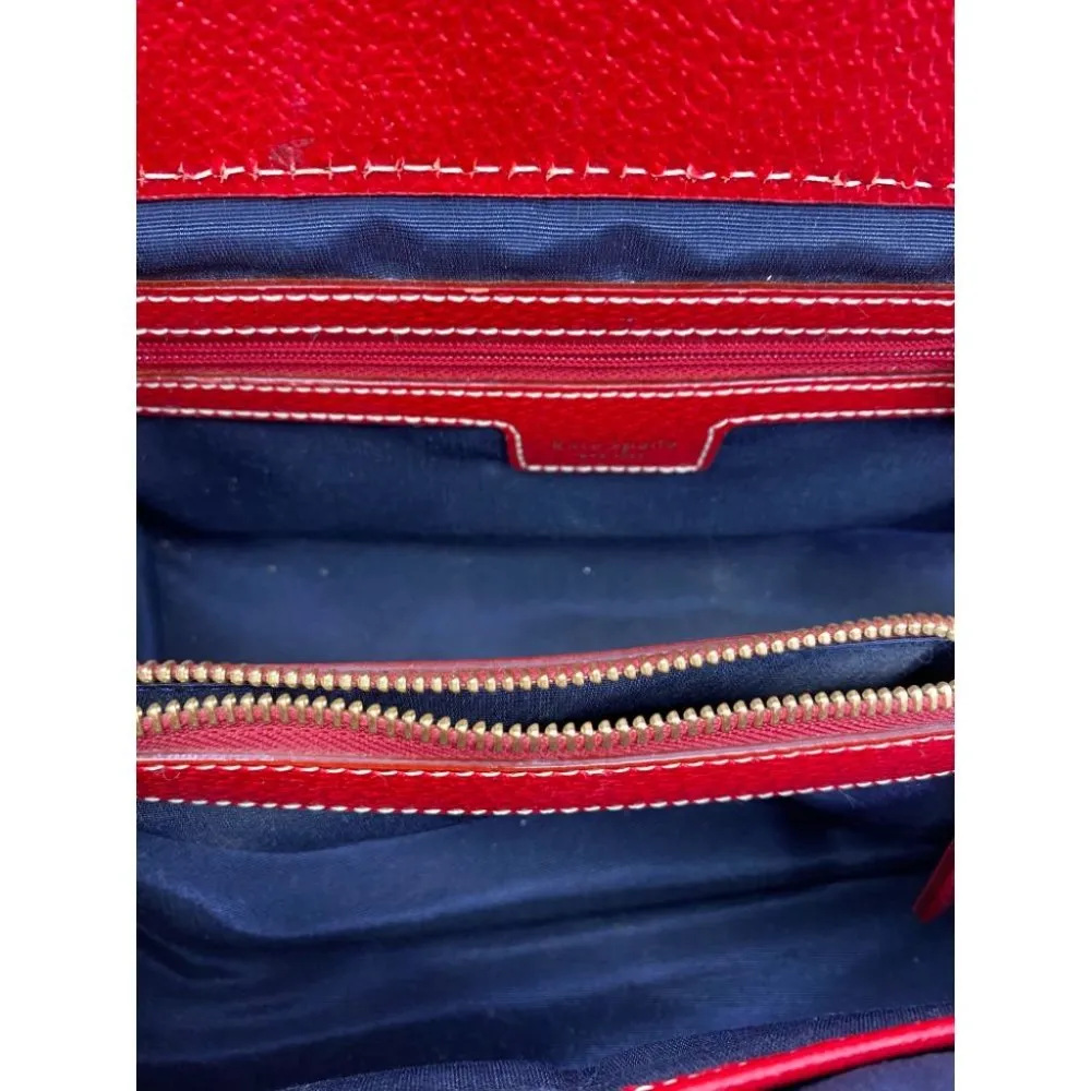 KATE SPADE Red Leather Hand Bag Customized W/Heart - Image 11