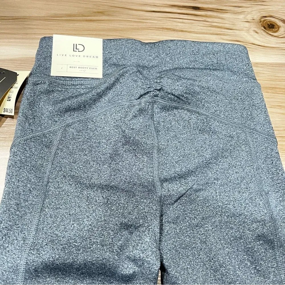 NEW Live Love Dream Aeropostale Grey Ruched Cropped Leggings Women’s Small - Image 3