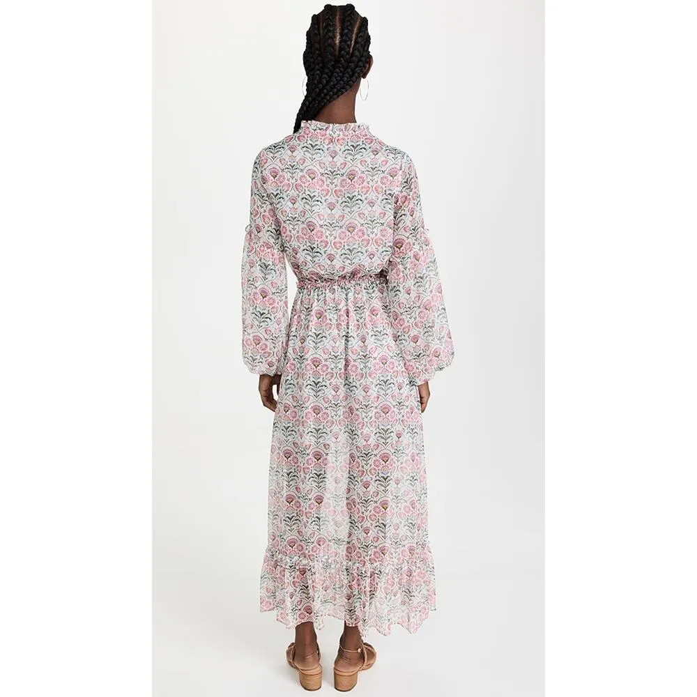 MISA Los Angeles Amata Pink Peasant Bohemian Cottage Dress NWT S $390 - Image 4