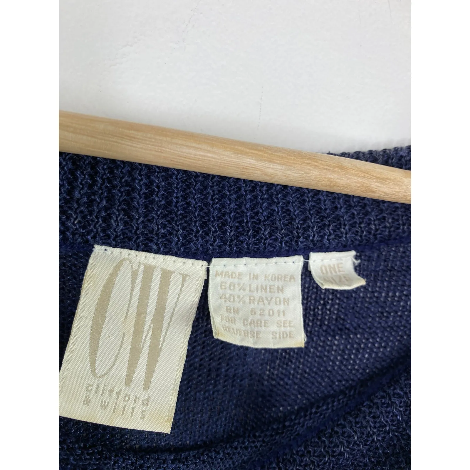 CW Clifford & Wills Womens Blue Pullover Knit Sweater OS Long Oversized Linen Size undefined - Image 5