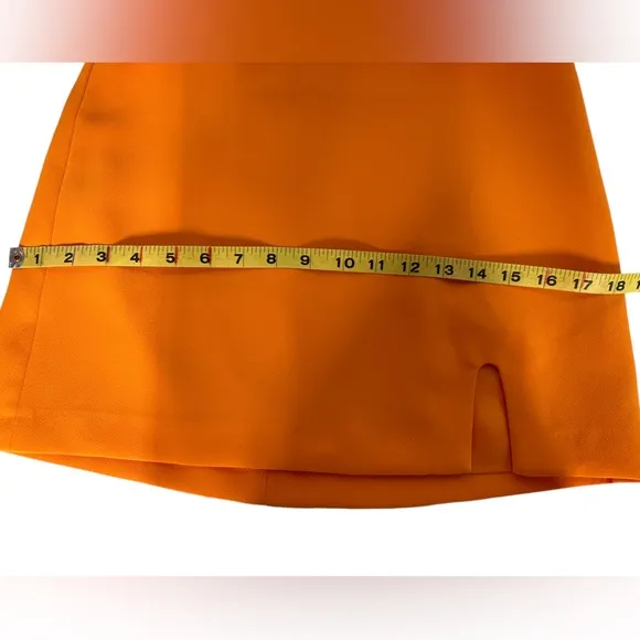 MANGO MNG Slit Hem Micro‎ Miniskirt Orange Size S NWOT Trendy Sexy - Image 13