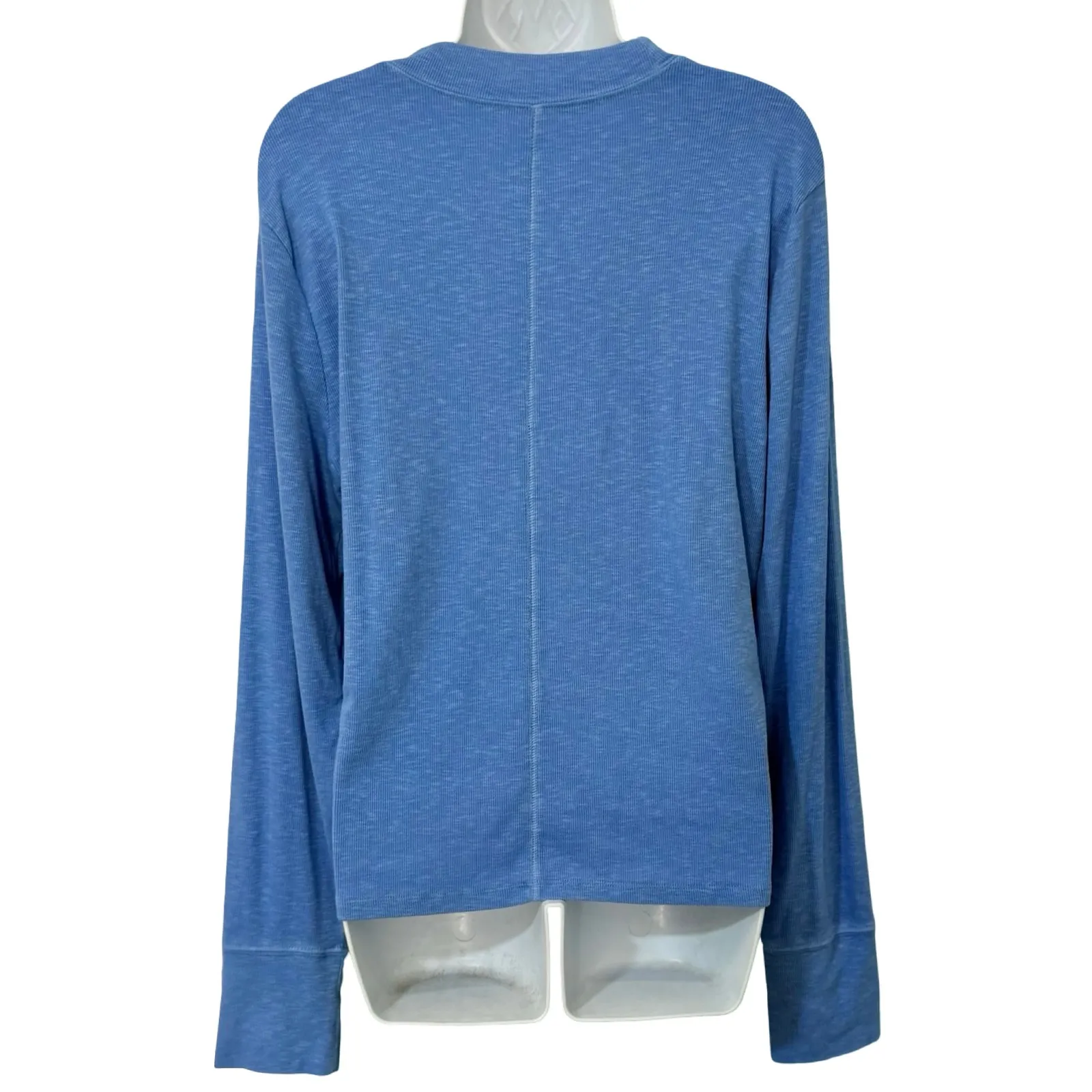 Gap Periwinkle Blue Rib Knit Long Sleeve Cuff Tee T-Shirt size XL NEW Tags - Image 7