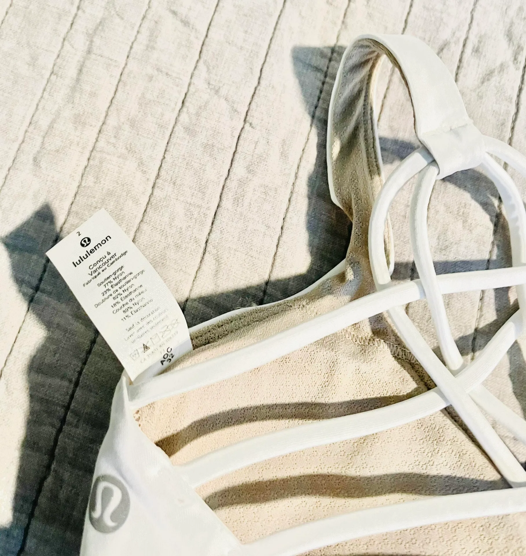 Lululemon White Padded Bra - Image 3