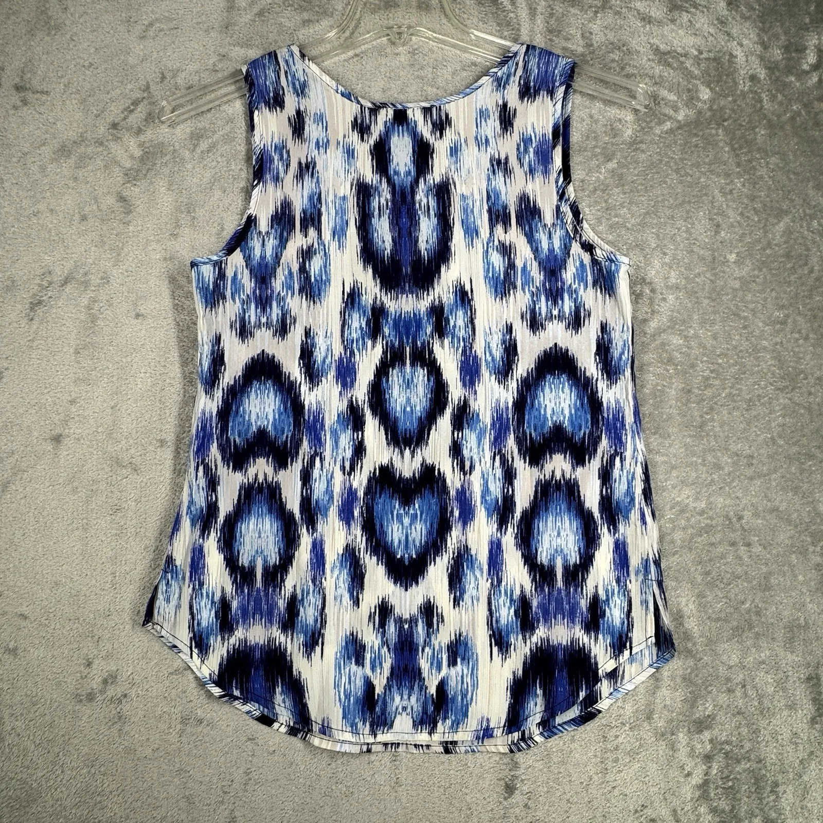 Cynthia Rowley Shirt Women Small White Blue‎ Abstract Geometric Colorful Casual - Image 3