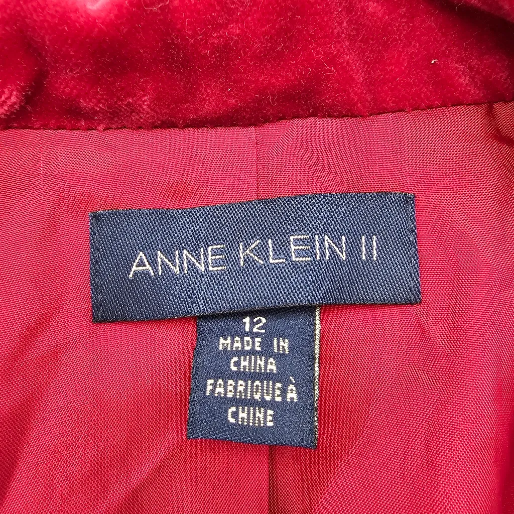 Anne Klein II Velvet Blazer in Rich Raspberry Red Size 12 New With Tags - Image 4