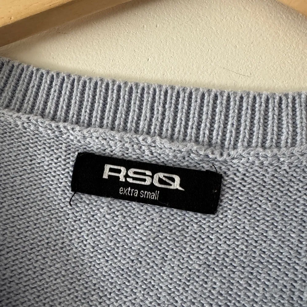 RSQ Blue and White Sweater Vest Houndstooth Pattern - Image 4