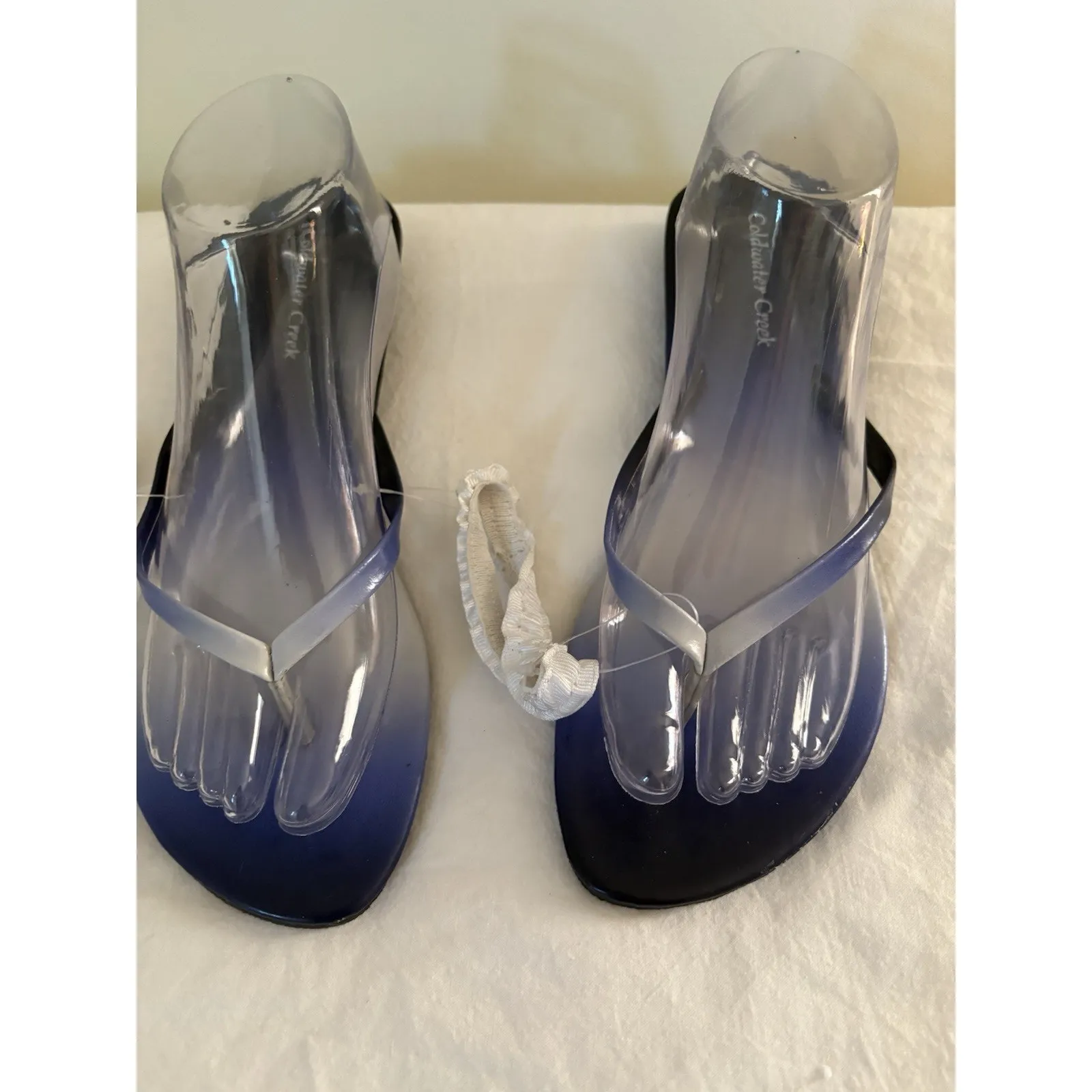 Coldwater Creek Womens Size 10 M Flip Flops Blue Ombre Sandals NEW Beach - Image 2