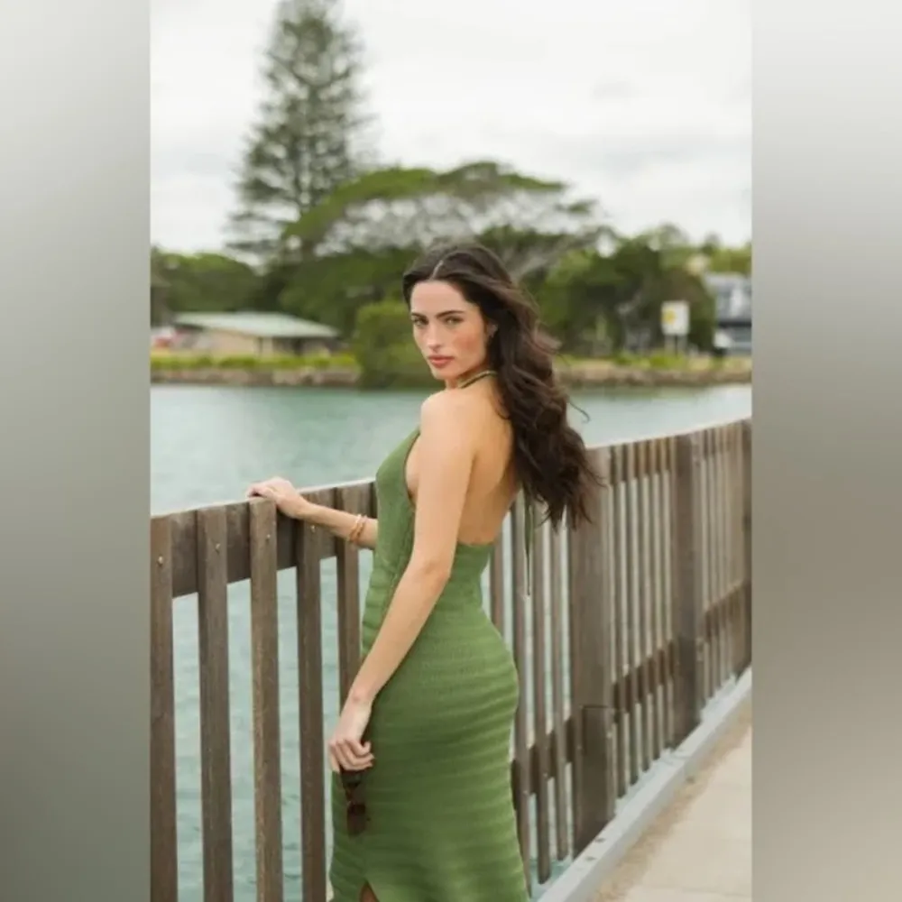 Revolve Finders Keepers Iggy Knit Long Maxi Dress Fern Green Size small / 4 NWT - Image 8