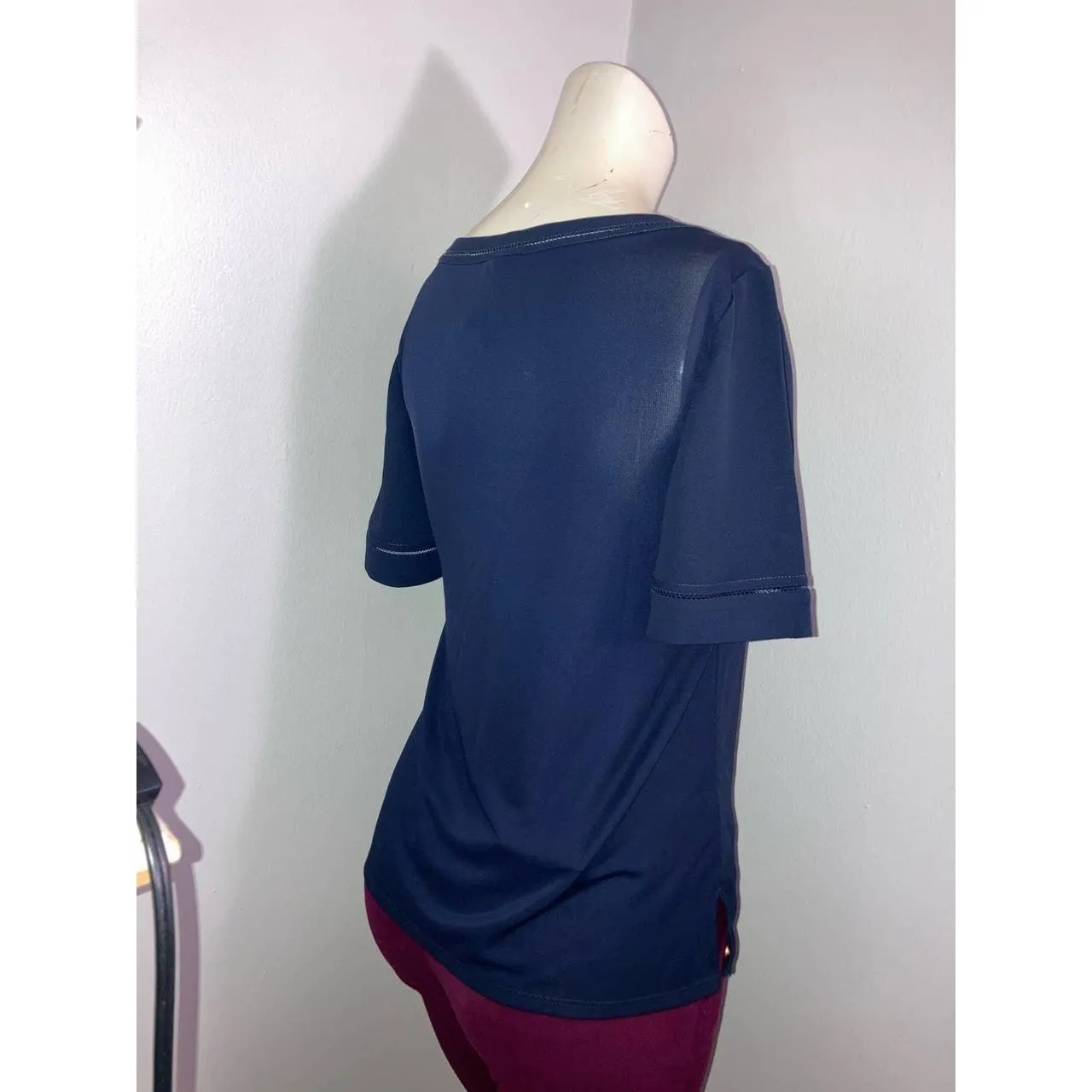 Ann Taylor Black Blouse Solid Top - Image 4