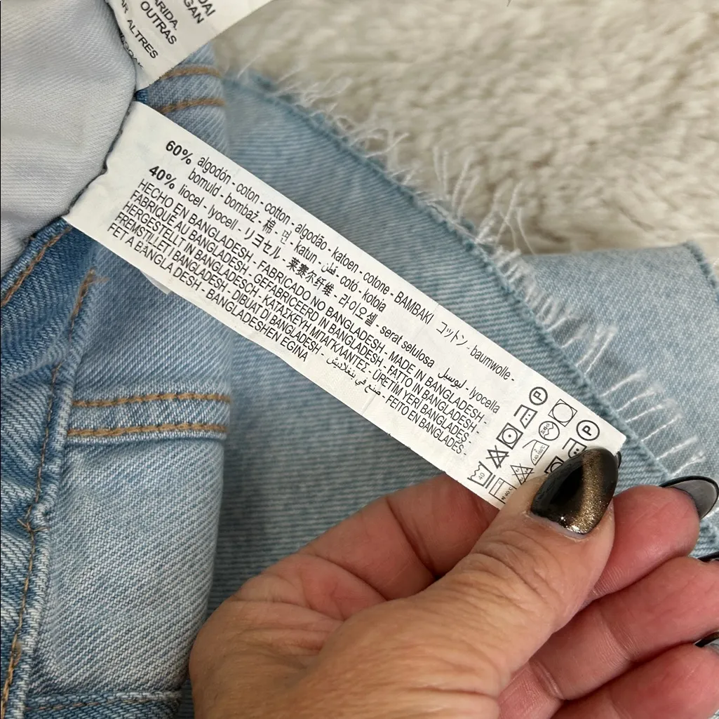 Zara Denim Long Sleeve Romper Light Wash - Image 8