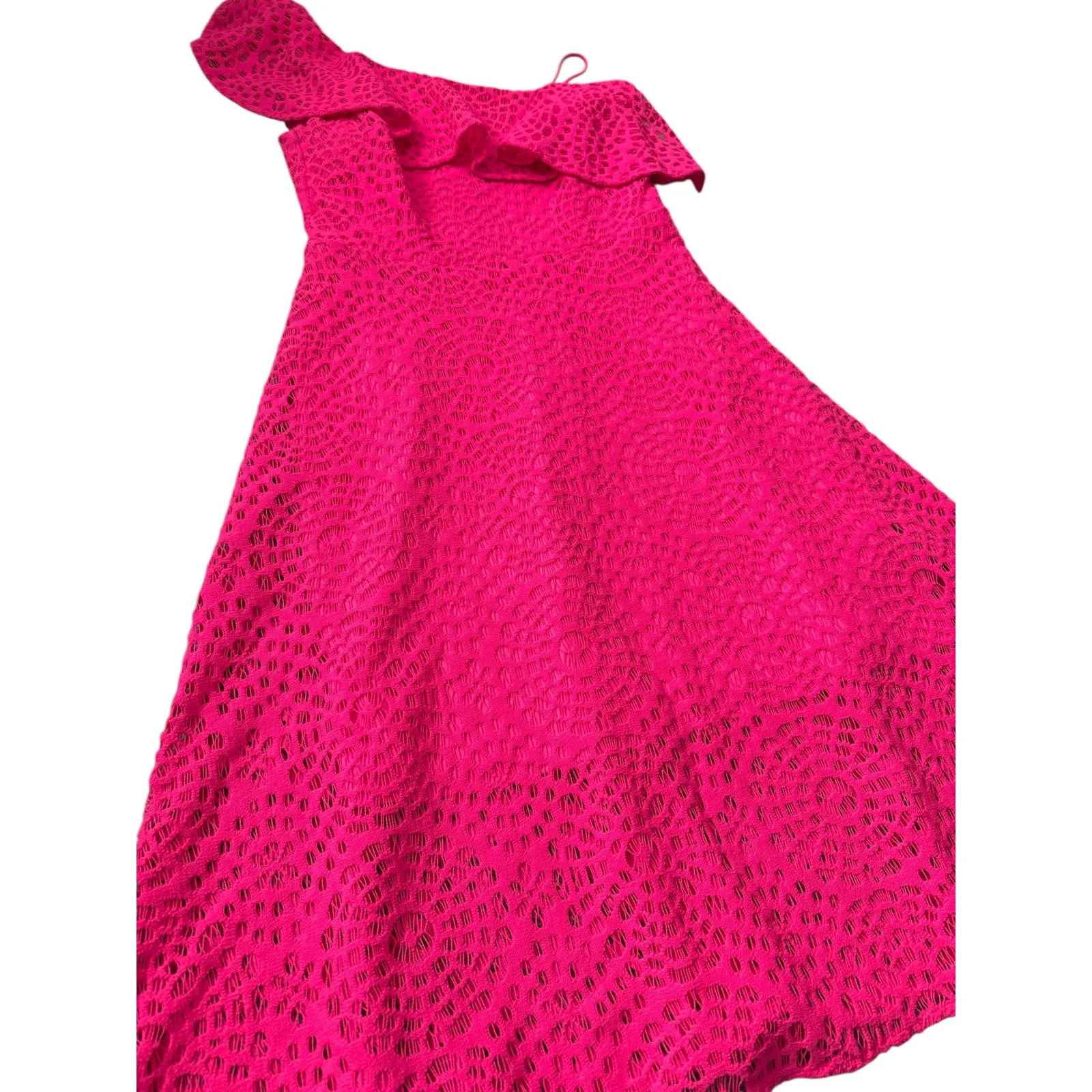 Lilly Pulitzer Callisto Dress‎ Bright Pink Cosmo Sea Urchin Terry Lace Size 10 - Image 12
