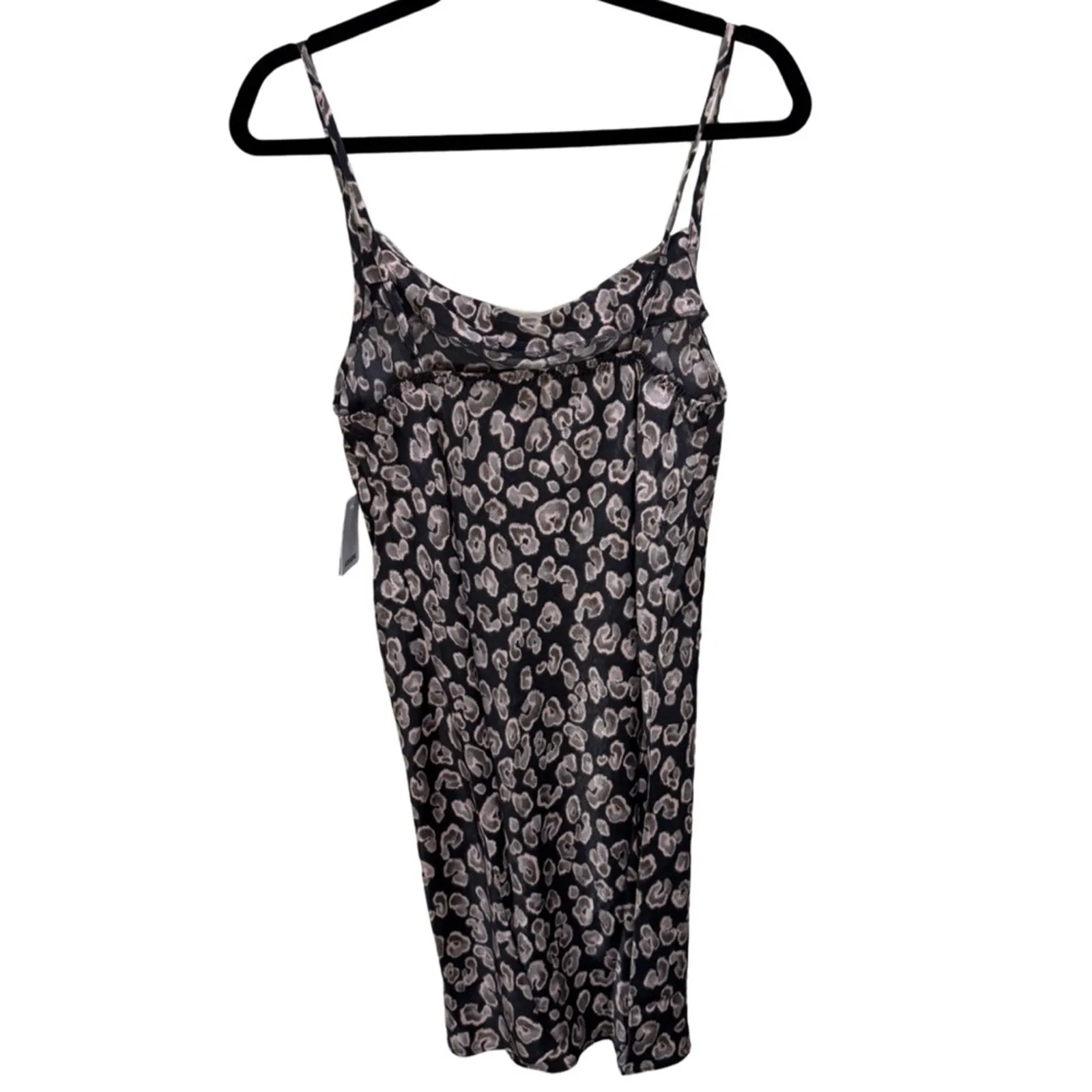 Abound Satin Cowl Neck Chemise Grey Stone Hedge Dress- Faded Leopard Size XS - Image 4