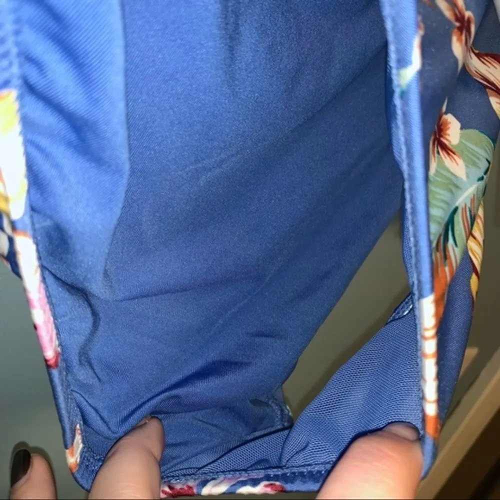 Jantzen Low Rise Blue Floral Bikini Bottom Chlorine Resistant Size 10 - Image 6