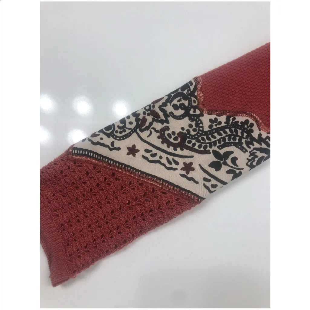 Ribbed Thermal Long Sleeve Henley Stretchy orange - Image 3