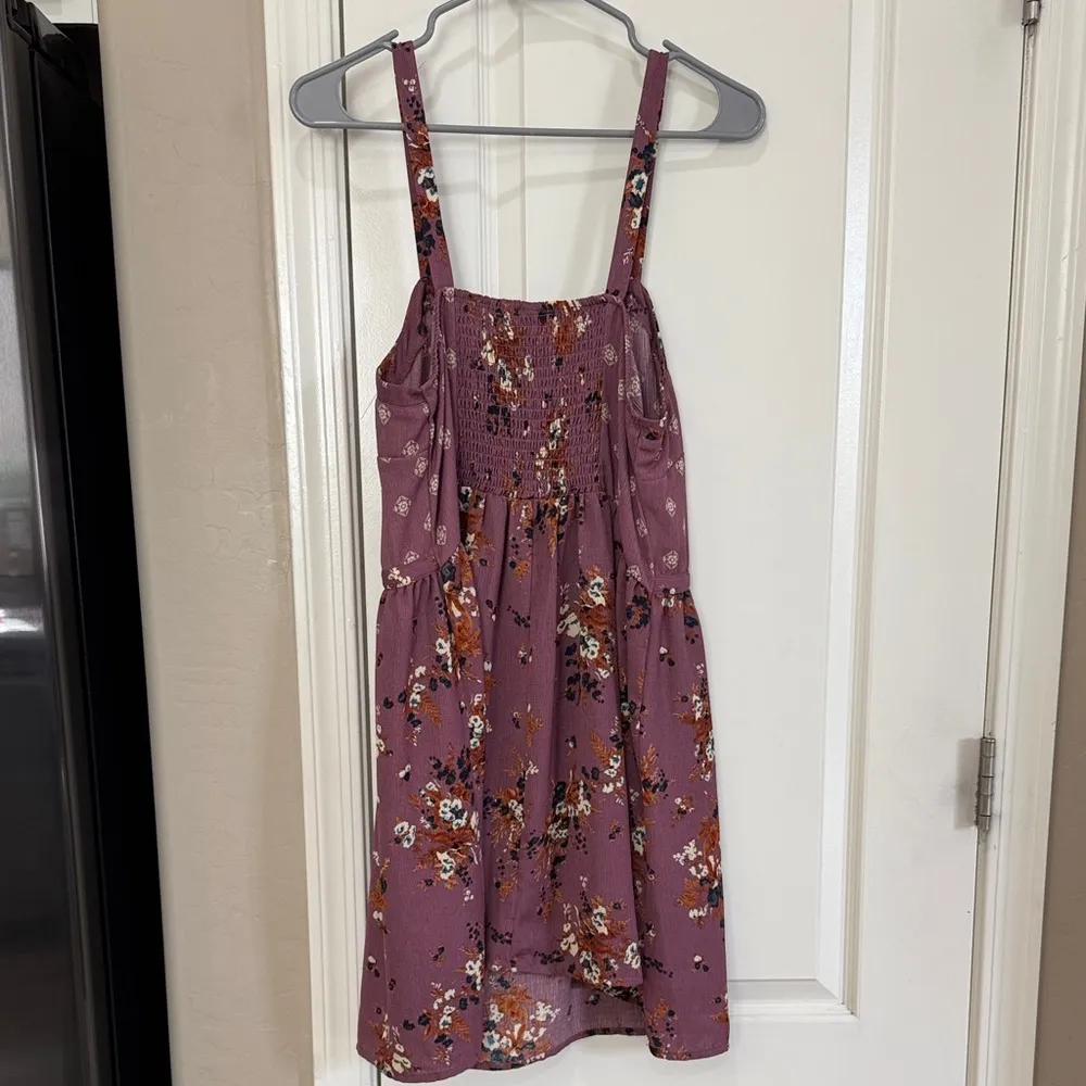 Xhilaration Women's Floral Mini Dress in Purple and Orange L / G6 - Image 5
