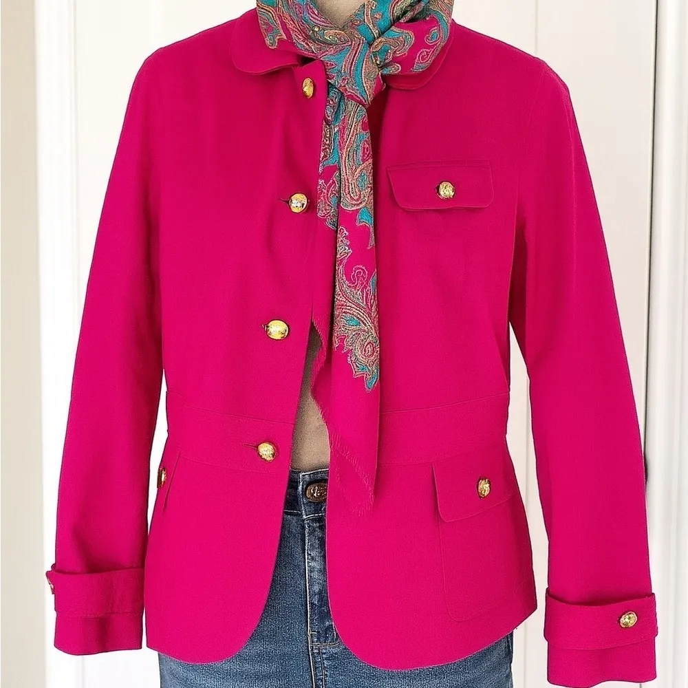 Talbots Women’s Pink Button Up Jacket Cotton Stretch Coat Size 4 Small - Image 7