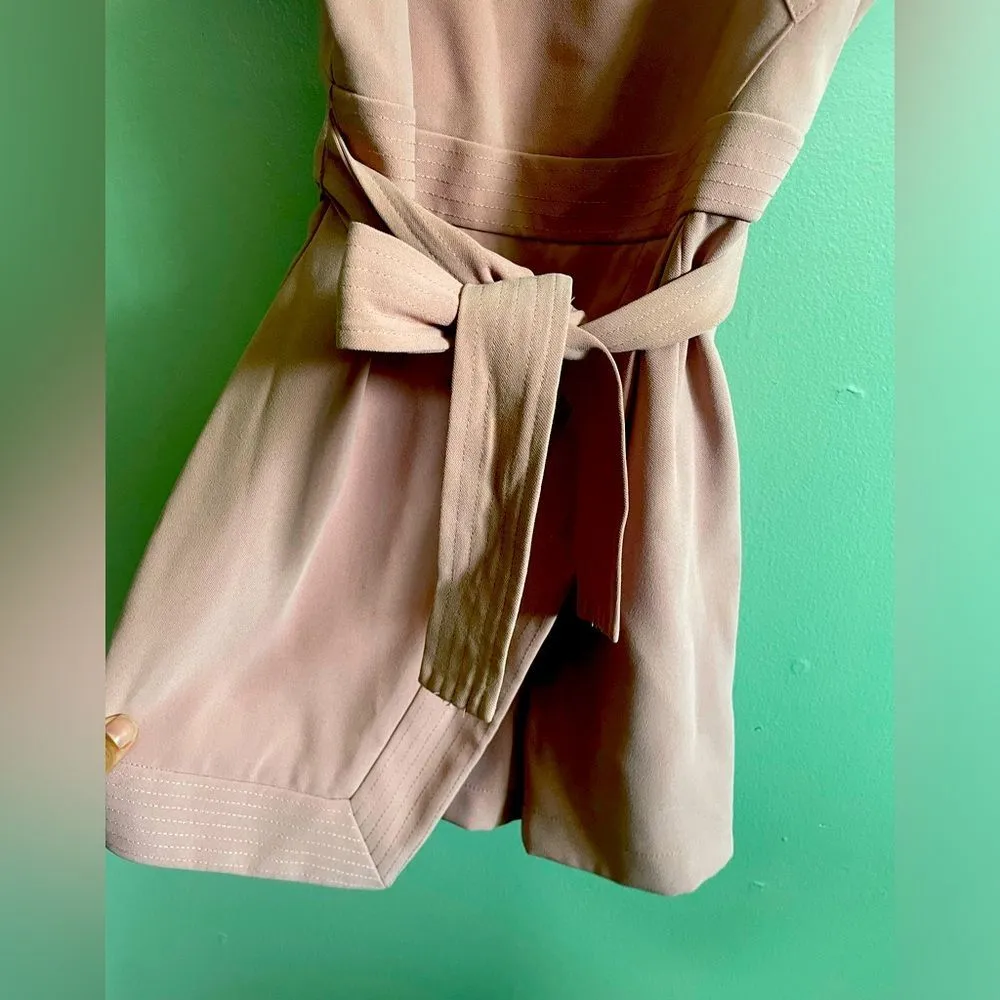 Anthropologie Greylin Ellie Blush Pink Off the Shoulder Tie Waist Romper SZ S - Image 4