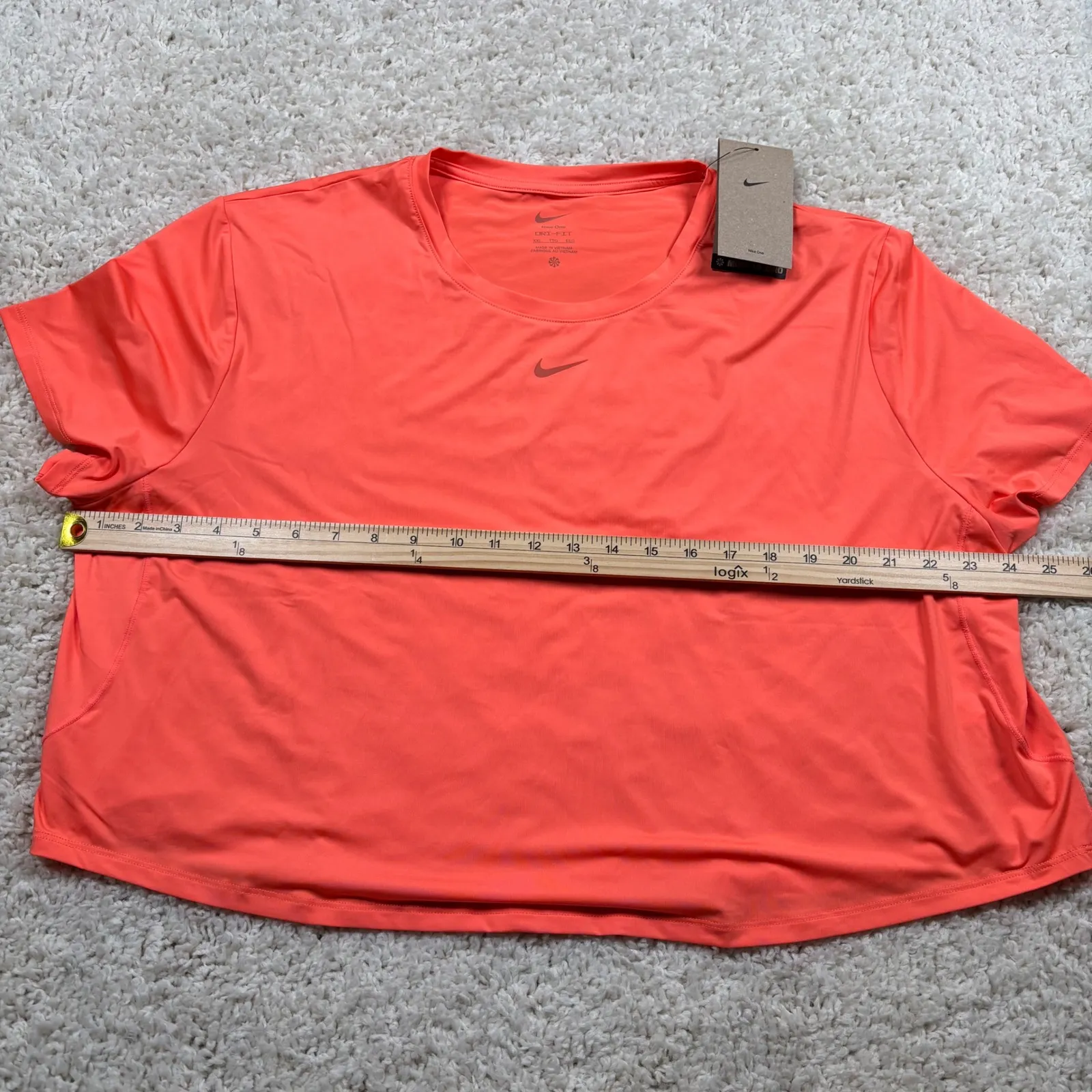 Nike One Dri Fit Training T Shirt Crop Top Orange XXL - Image 5