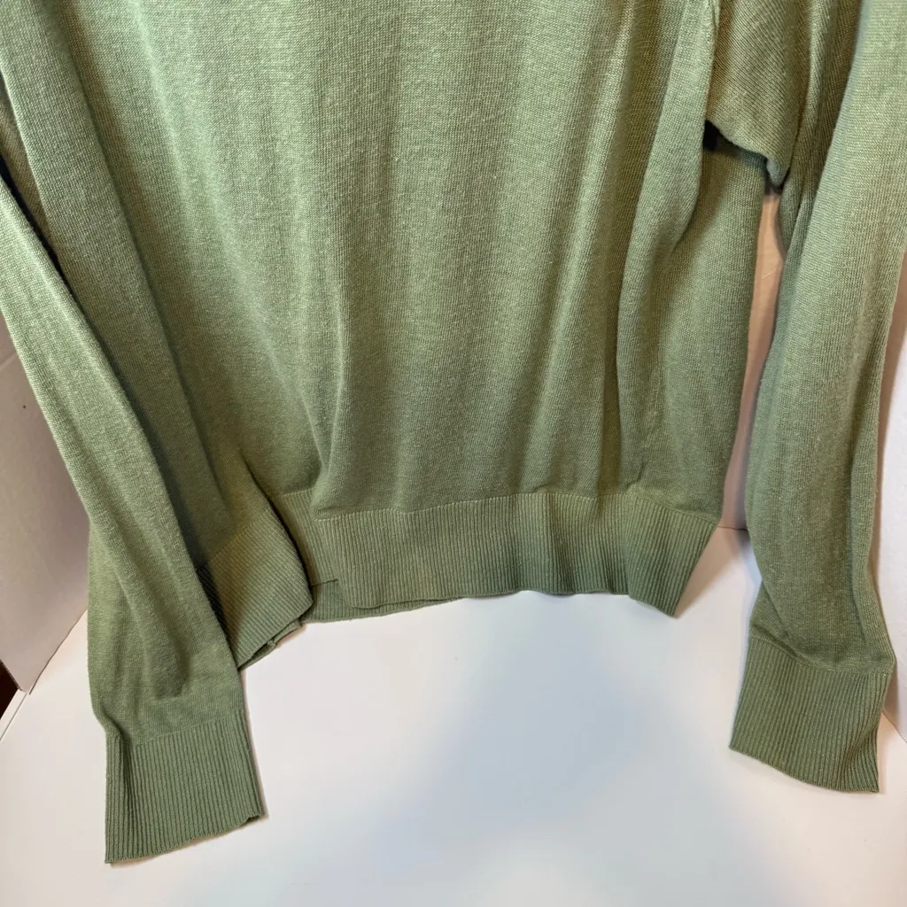GAP Preppy Sage Green Button Up Lightweight Cardigan Cabincore Sweater Size L - Image 8