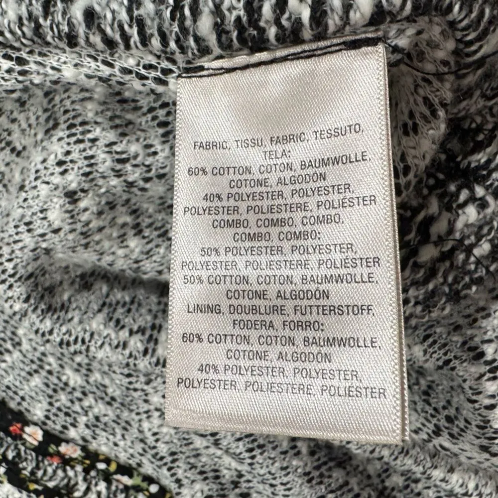 Anthropologie Cartonnier Tela Moto Sweater Grey Black Women’s Small - Image 4