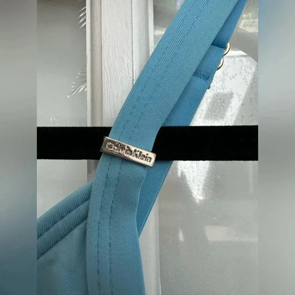 Calvin Klein Logo Classic One Piece Swimsuit Tiffany Blue Women’s Size 6 Small - Image 11