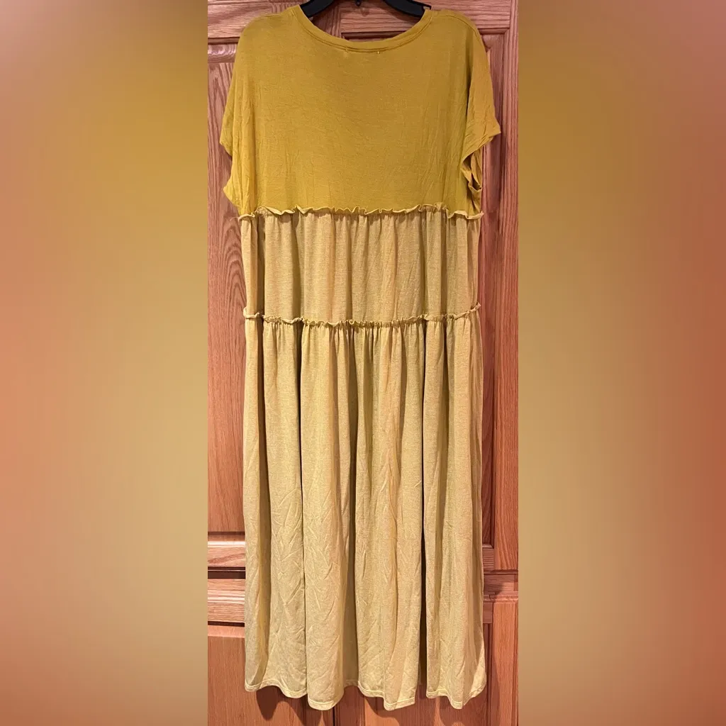 Saturday‎ Sunday by Anthropologie Yellow Tiered Ruffle Maxi Dress Size Small - Image 10