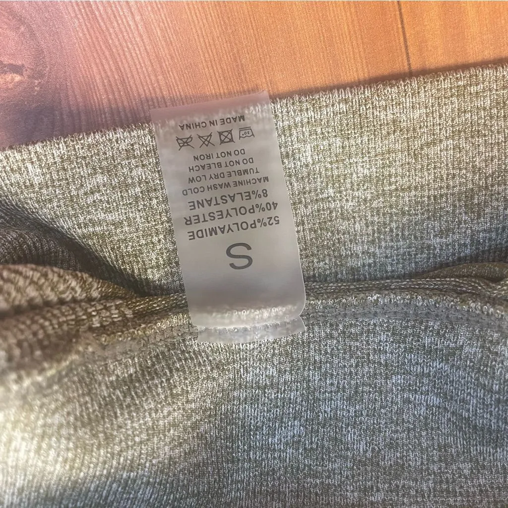 Cinched Scrunch Butt Heathered Green High Waist Seamless Bike Shorts Small - Image 7