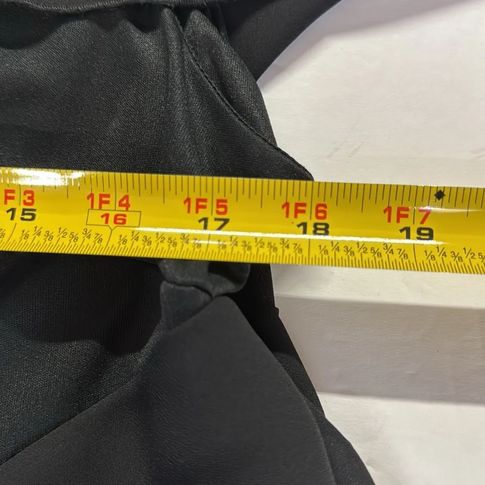 Patra vintage 12 tiered ruffle flutter sleeve black below the knee dress wedding - Image 12