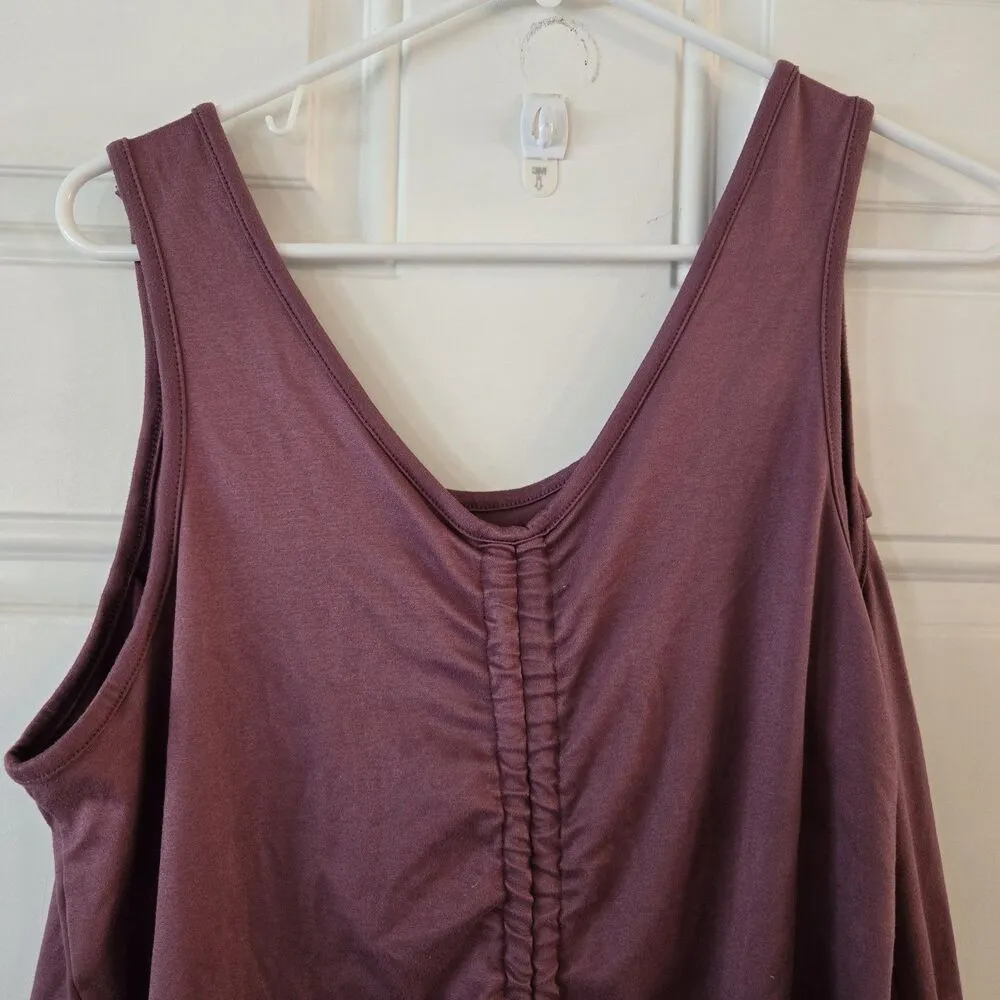 Aeropostale Tank Top Women Large Purple Gold AERO Ruched Active Athletic T - Image 5