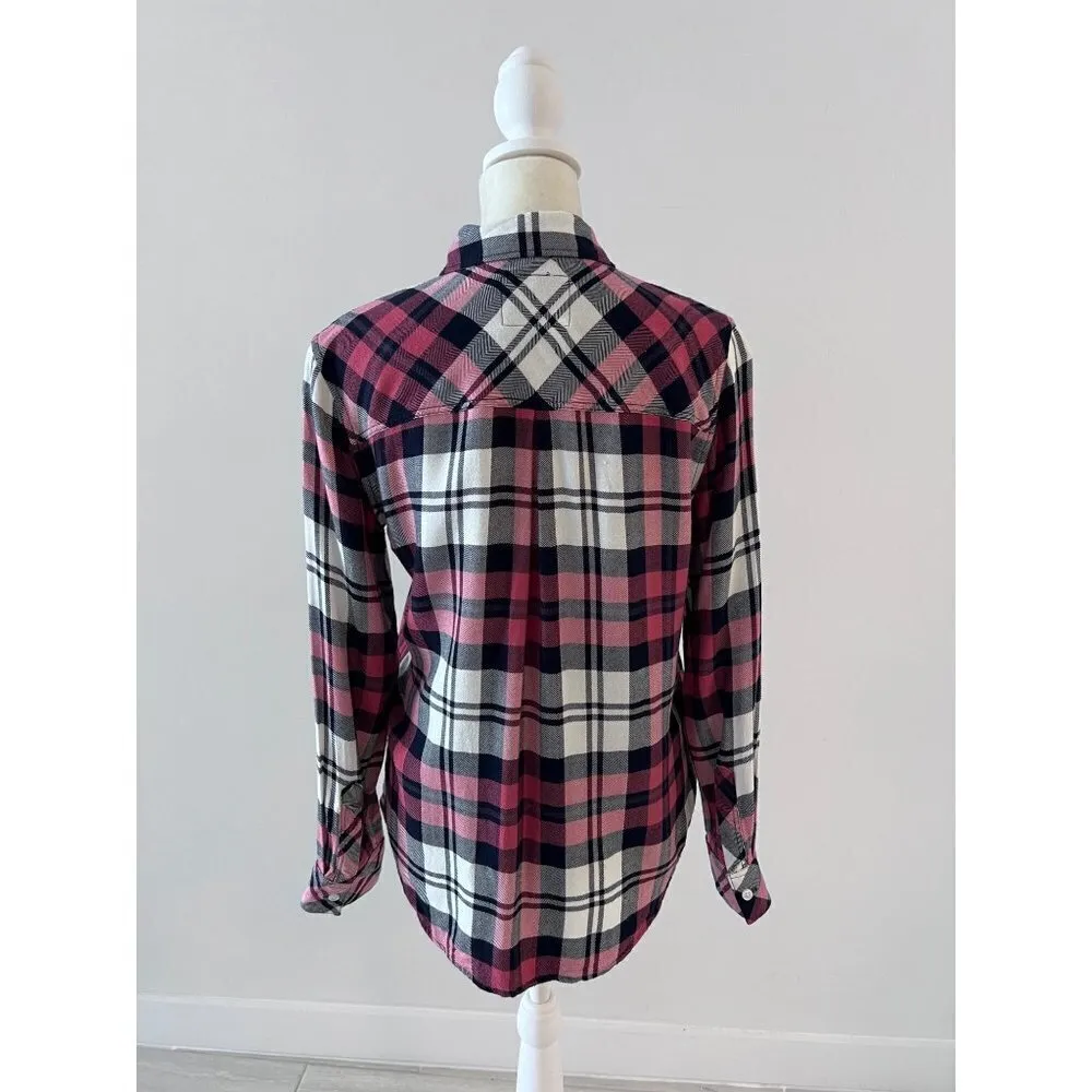Rails HUNTER PLAID SHIRT IN MULBERRY WHITE INDIGO size XS - Image 3