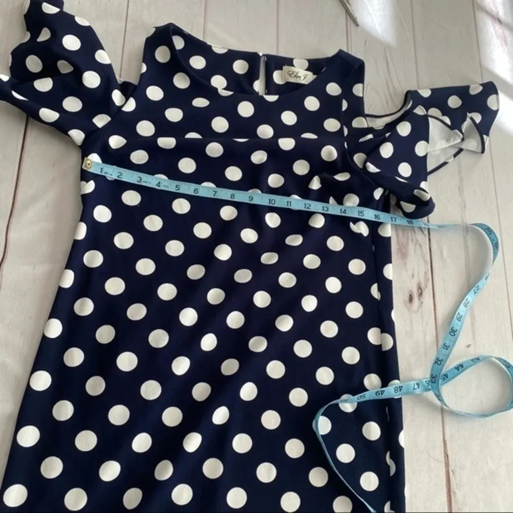 Eliza J Black and Blue Polka dot print Short sleeve Scoop neckline dress… - Image 12