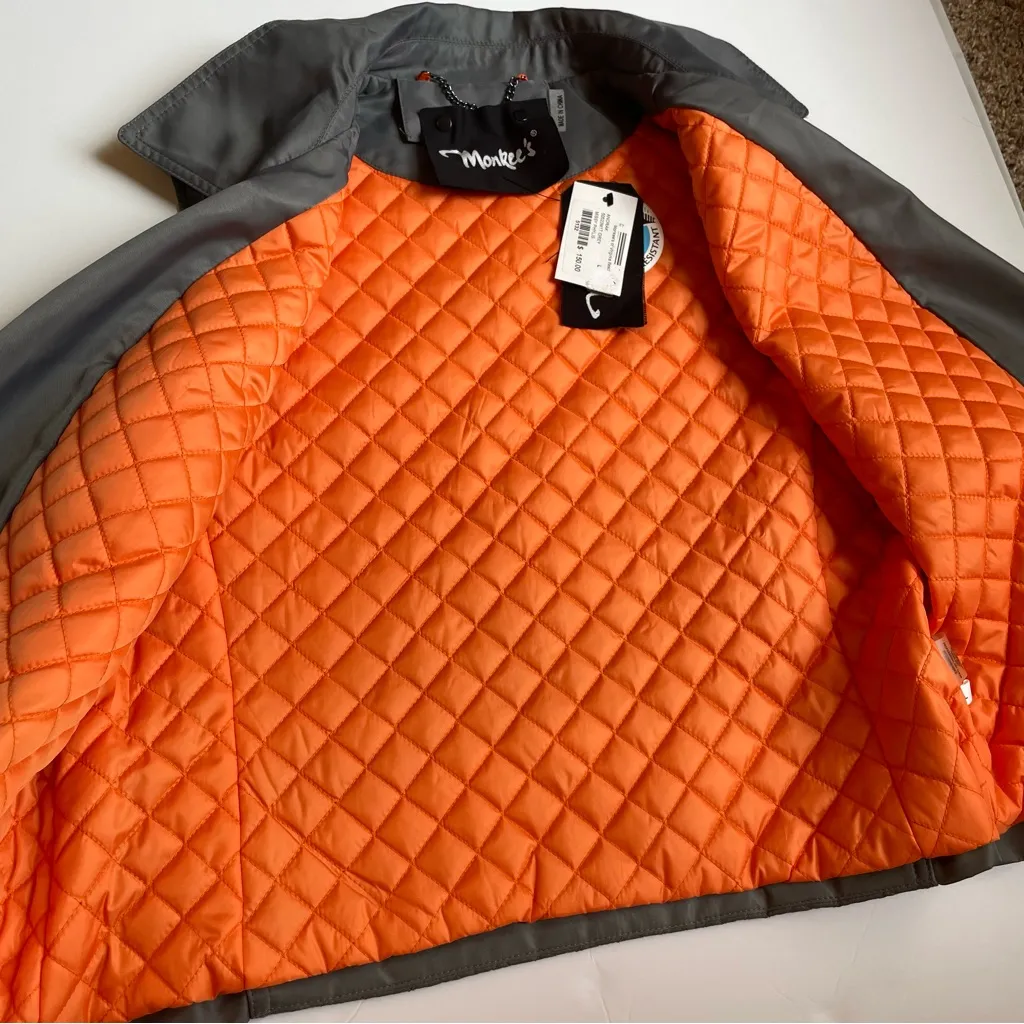 Monkees of Virginia Beach Orange and Gray Vest. Size L - Image 4