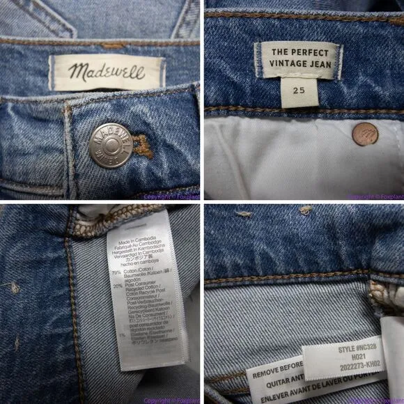 NEW Madewell The Perfect‎ Vintage Jean in Denman Wash, 25 - Image 9