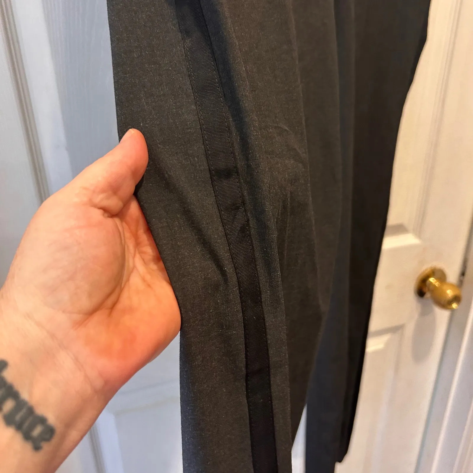 NWT Gap‎ Women Sz 14 Boy Fit Tapered Leg Pants Black Two Way Stretch Business - Image 9