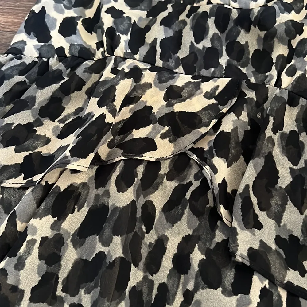 Zara Ruffle Leopard Shirt - Image 2