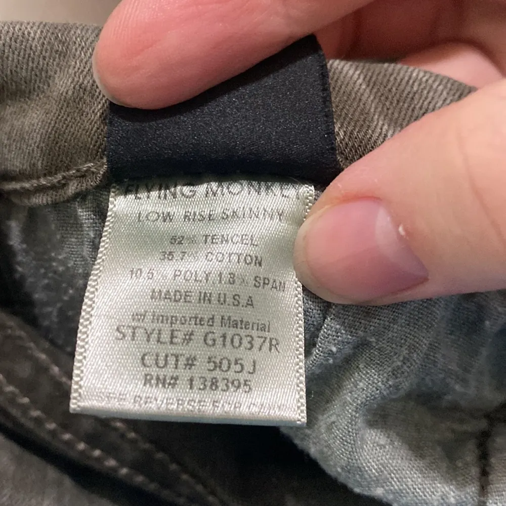 Flying Monkey Low Rise Skinny Stretch Distressed Jeans in vintage olive size 25 - Image 13