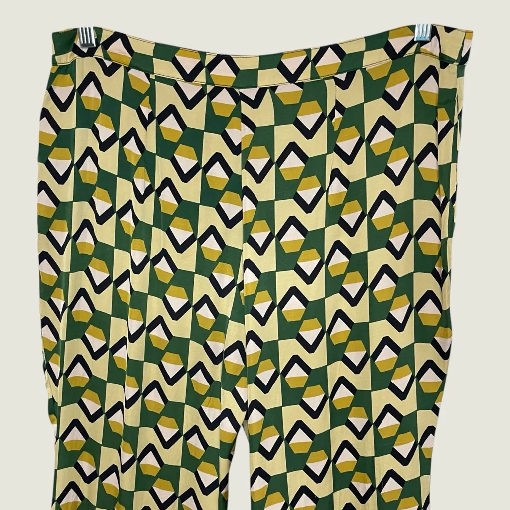 ZARA Tha Safia Geometric Satin Wide Leg Pant, XL - Image 8