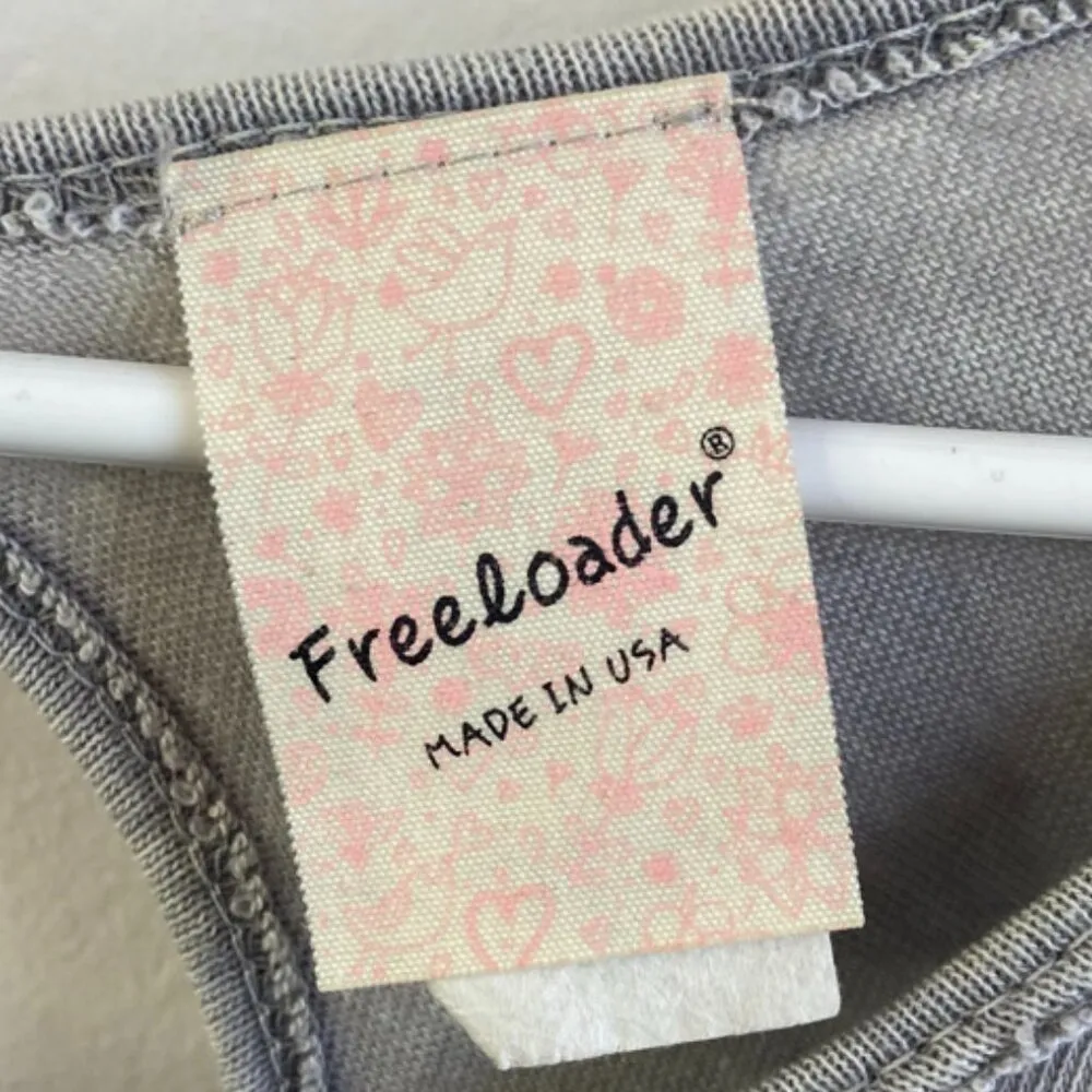 Freeloader Gray Flowy Short Sleeve Blouse With Back Keyhole - Image 3